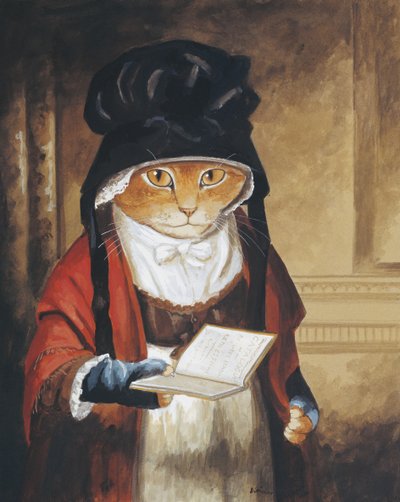 Illustrasjon fra Cats Galore! A Compendium of Cultured Cats (utgitt 2015) av Susan Herbert