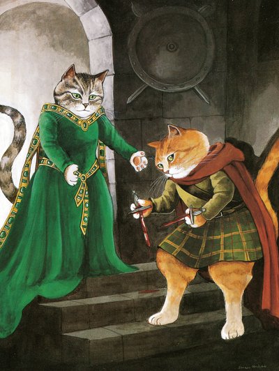 Illustrasjon fra Shakespeares Cats: Posterbok (utgitt 2016) av Susan Herbert
