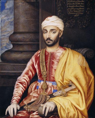 Portrett av Hans Eksellens Hamet Ben Hamet Ben Hadii, ekstraordinær ambassadør fra Empire of Marokko, 1682 av Susan Penelope Rosse