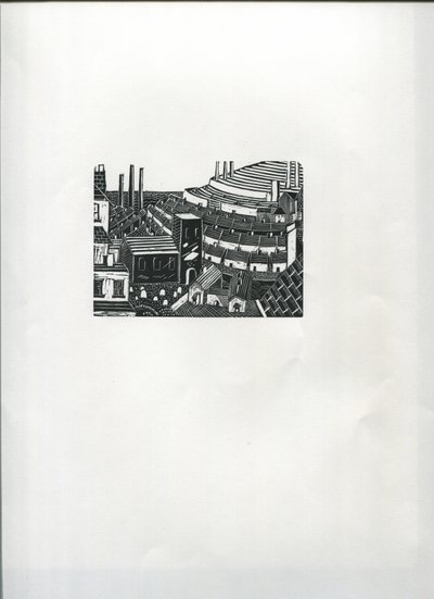 Skorsteiner (tregravering) av Suzanne Cooper