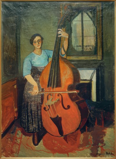 Kvinne med kontrabass av Marie Clementine (Suzanne) Valadon