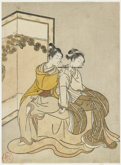Kalendertrykk for Meiwa 2 og en mitat av keiser Xuanzong og Yang Guifei, 1765 av Suzuki Harunobu