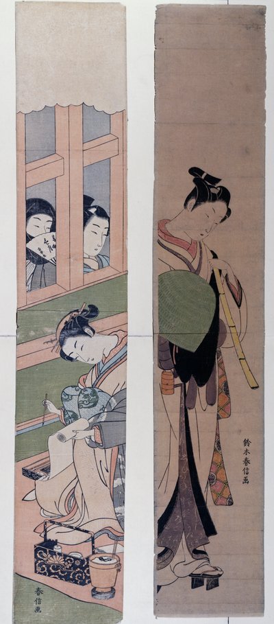 Courtesans, av Suzuki Harunobu (1725-1770), Japan av Suzuki Harunobu