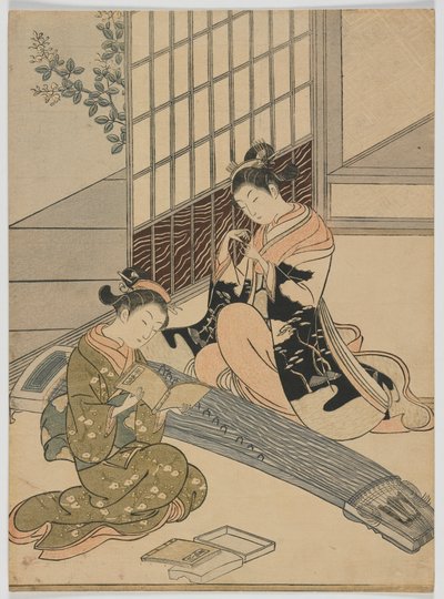 Nedstigende gjess fra Koto, Edo-perioden, ca. 1766 (farget treblokktrykk) av Suzuki Harunobu