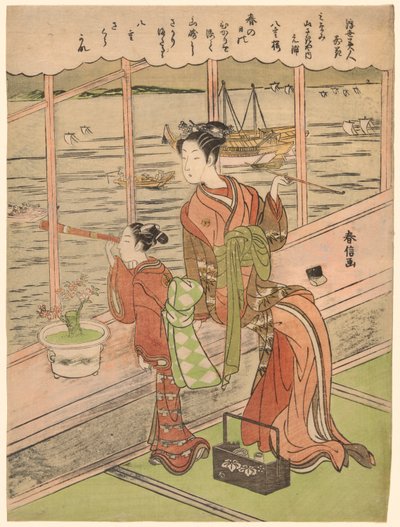 Double-Flowered Cherry: Motoura of the Minami Yamasakiya (Minami Yamasakiya uchi Motoura, Yaezakura), fra serien "Beauties of the Floating World Compared to Flowers (Ukiyo bijin hana ni yosu)" av Suzuki Harunobu