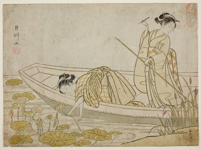 Innsamling av lotusblomster av Suzuki Harunobu