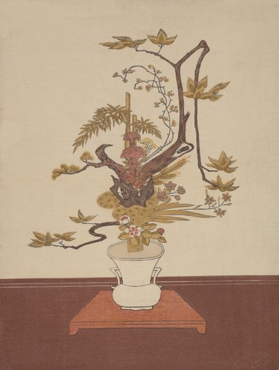 Ike Bana-blomsterarrangement i Ike-no-bo-stilen, sannsynligvis 1765., sannsynligvis 1765. av Suzuki Harunobu
