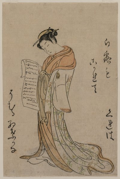 Kureha fra Gakuiseya fra Selection of Beautys from the Pleasure Quarters av Suzuki Harunobu