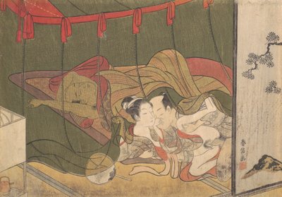 Lovers Beneath a Mosquito Net, 1700-tallet., 1700-tallet. av Suzuki Harunobu