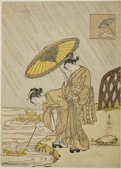 Ono no Komachi ber om regn av Suzuki Harunobu