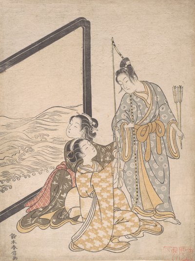 Parodi på Gen no Tametomo, 1765. , 1765. av Suzuki Harunobu