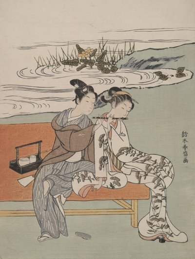 parodi på keiseren X U An Zong og yang GUI non av Suzuki Harunobu