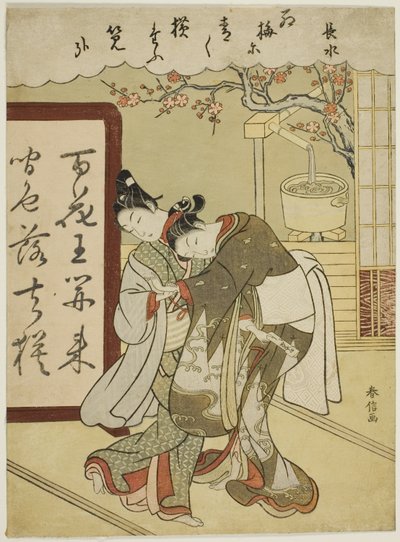 Dikt av Chosui, fra serien "Five Fashionable Colors of Ink (Furyu goshiki-zumi)" av Suzuki Harunobu