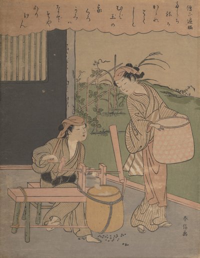 Dikt av Henjo Sojo, ca. 1766., ca. 1766. av Suzuki Harunobu
