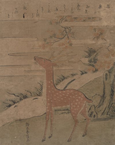 The Cry of the Stag, ca. 1760., ca. 1760. av Suzuki Harunobu