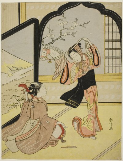 Harugoma-dansen av Suzuki Harunobu