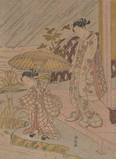 Ser på Iris i regnet, 1764-70., 1764-70. av Suzuki Harunobu