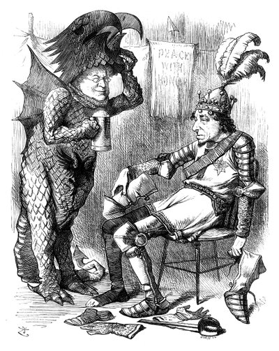 St George og dragen etter forestillingen, 1878. av Swain