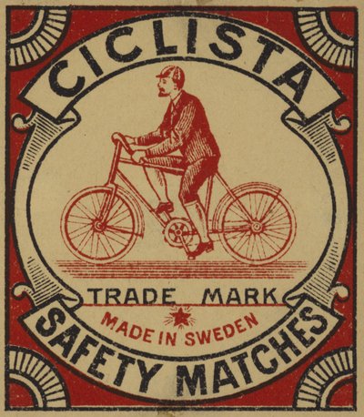 Etikett for Ciclista sikkerhetsfyrstikker av Swedish School
