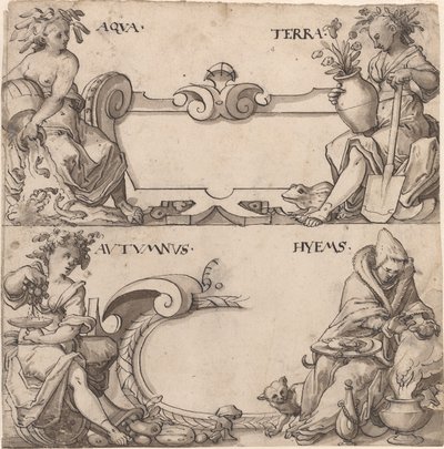 Vann og jord/Høst og vinter av Swiss 16th Century