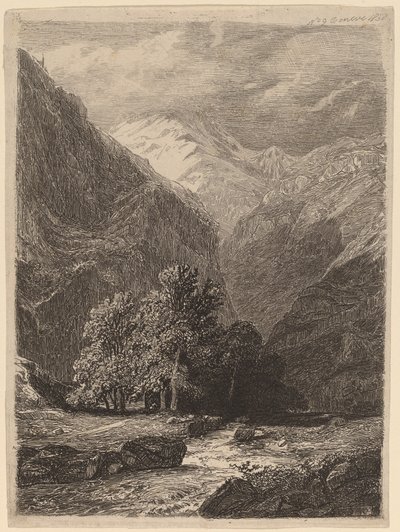 Fjelllandskap av Swiss 19th Century