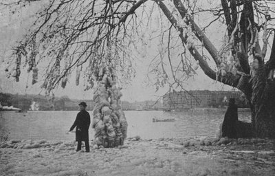 På Eaux-Vives i Genève, vinteren 1896 (s/hvitt-bilde) av Swiss Photographer