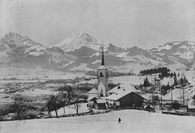 Le Moleson, utsikt tatt i Broc, Gruyere (s/hvitt-bilde) av Swiss Photographer