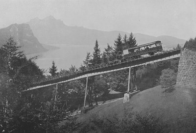 Ligne du Righi, Pont du Schnurtobel (s/hvitt bilde) av Swiss Photographer