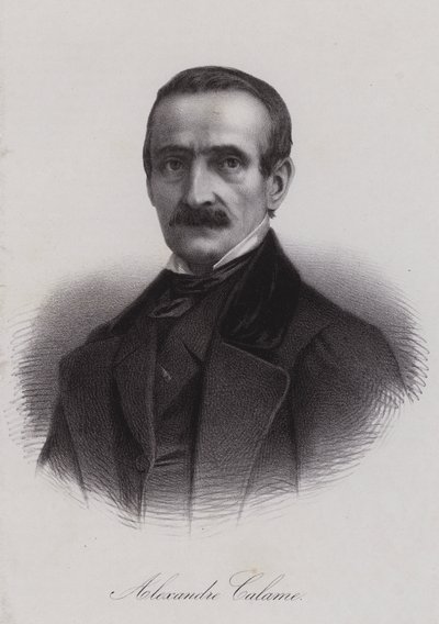 Alexandre Calame , sveitsisk landskapsmaler (gravering) av Swiss School