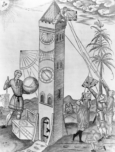 En illustrasjon fra Sebastian Munsters Rudimenta Mathematica, 1551 av Swiss School