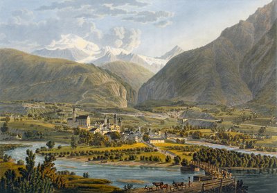 Brig på Rhone, Berner Alpene, Sveits, 1819. av Swiss School