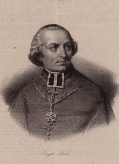 Kardinal Joseph Fesch , fransk diplomat og prins av Frankrike (gravering) av Swiss School