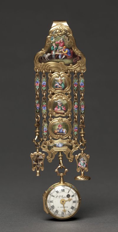 Chatelaine Watch, mid 1800s (metal and enamel) av Swiss School