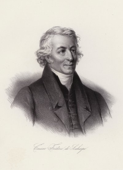 Frederic-Cesar de La Harpe, sveitsisk politisk leder og personlig lærer for Alexander I av Russland (gravering) av Swiss School