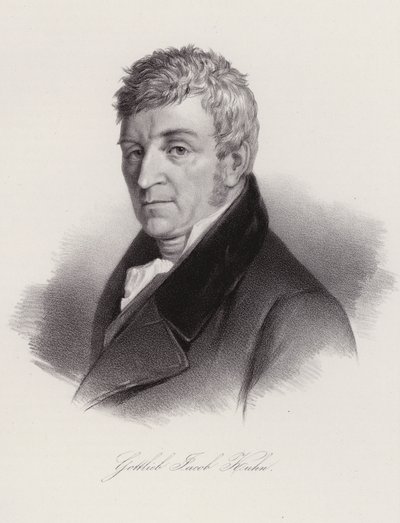 Gottlieb Jakob Kuhn , sveitsisk folklorist og poet (gravering) av Swiss School