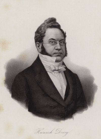 Heinrich Druey , sveitsisk advokat, filosof og politiker (gravering) av Swiss School
