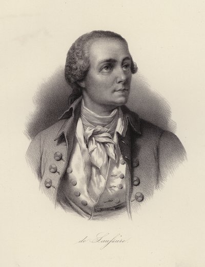 Horace Benedict de Saussure , sveitsisk fysiker, fjellklatrer og alpine oppdagelsesreisende (gravering) av Swiss School