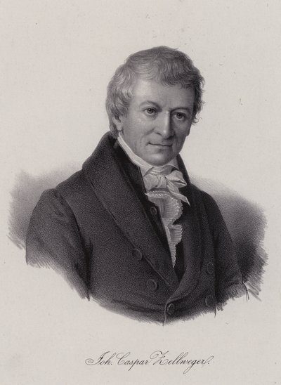 Johann Caspar Zellweger , sveitsisk tekstilgründer og filantrop (gravering) av Swiss School