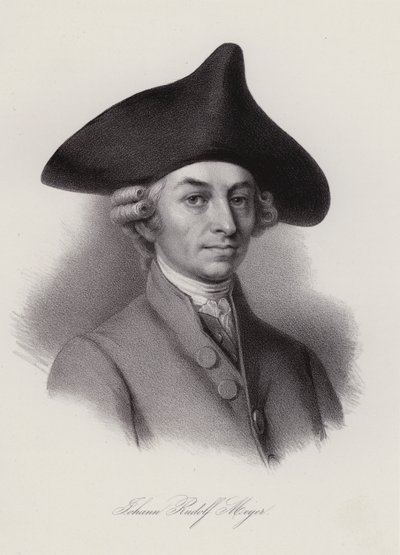 Johann Rudolf Meyer , sveitsisk silkebåndprodusent og filantrop (gravering) av Swiss School