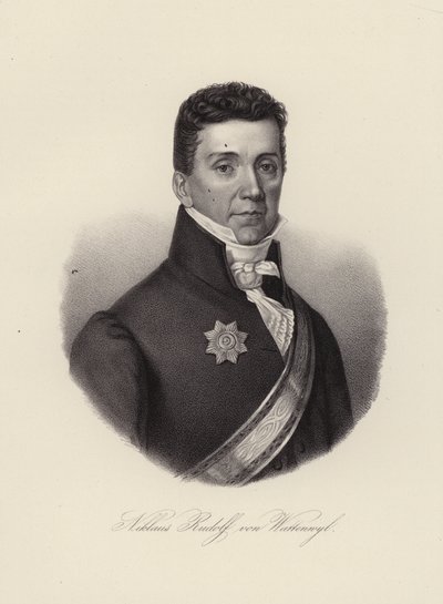 Niklaus Rudolf von Wattenwyl, sveitsisk general og den siste ordføreren for restaureringen i byen Bern (gravering) av Swiss School