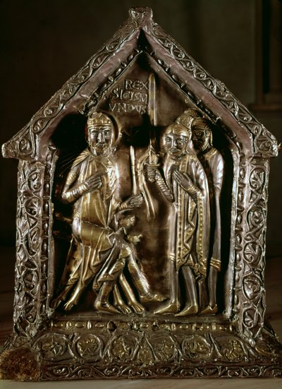 Relikvieskrin av St. Sigismunds sønner, 1100-1200-tallet (gull og sølv) av Swiss School