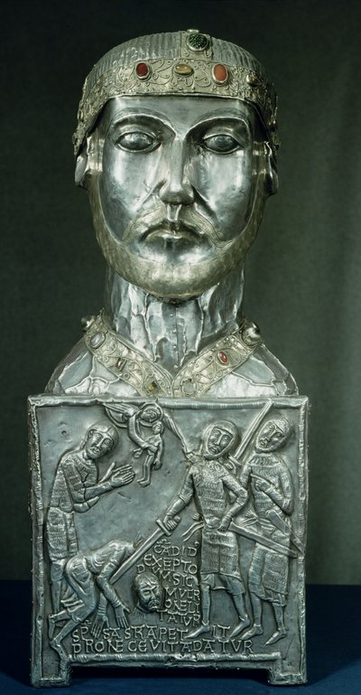Relikviehode for St. Candidus, ca. 1165 (gull og sølv) av Swiss School