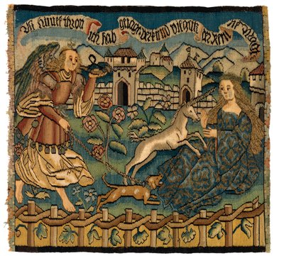 Tapetpanel som viser Hunt of the Unicorn av Swiss School