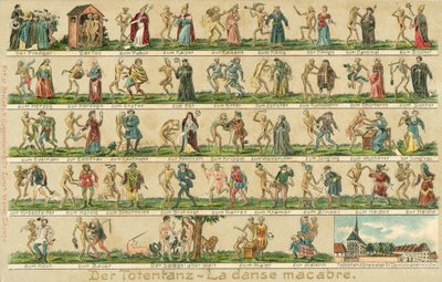Dødsdansen (farge litho) av Swiss School
