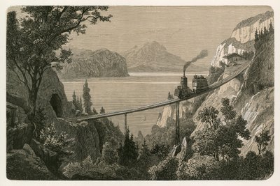 Rigi-jernbanen, med utsikt mot Pilatus-fjellet av Swiss School