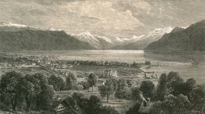 Vevey og den øvre delen av Genevesjøen, med utsikt mot Rhônedalen av Swiss School