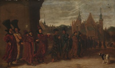Legasjonen fra tsaren av Muscovy på vei til et møte med generalstatene i Haag av Sybrand van Beest
