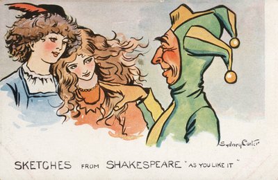 Scene fra Shakespeares skuespill As You Like It (farge litho) av Sydney Carter