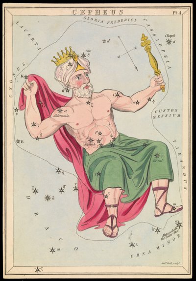 Kefeus, ca. 1825 (kort, papir, silkepapir) av Sydney Hall