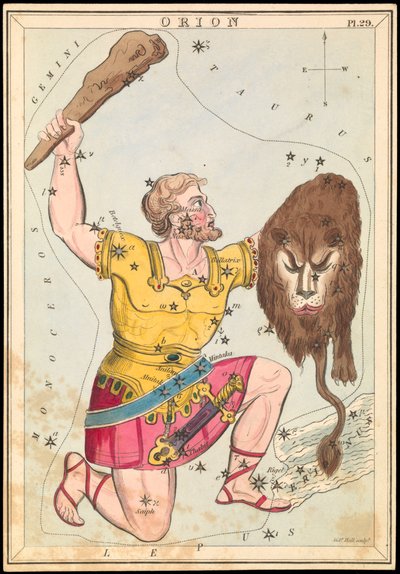 Orion, ca. 1825 (kort, papir, silkepapir) av Sydney Hall